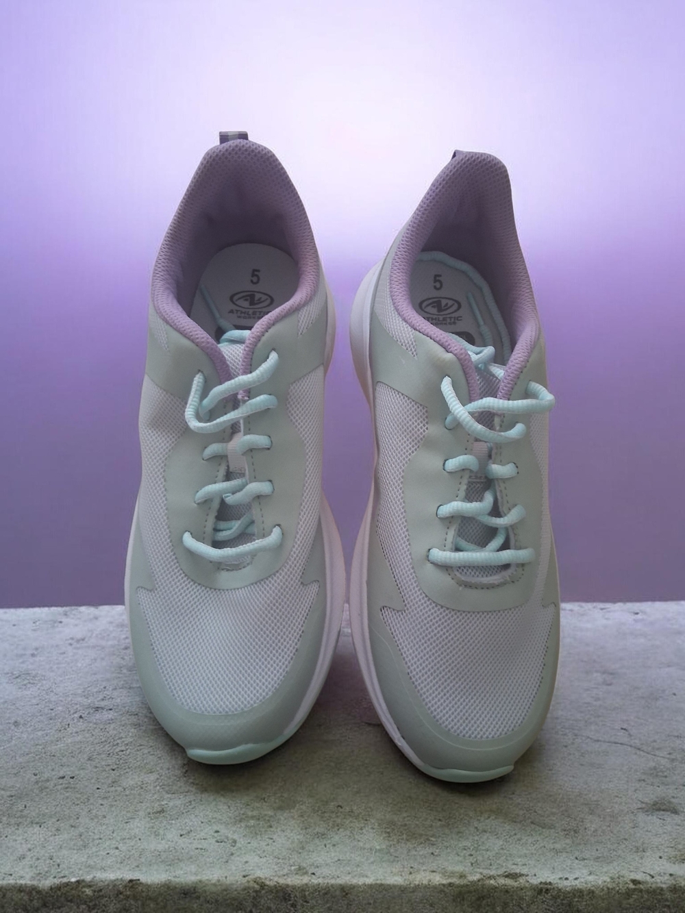 Athletic Works Women's Sneakers - Lavender Lining & Mint Accents